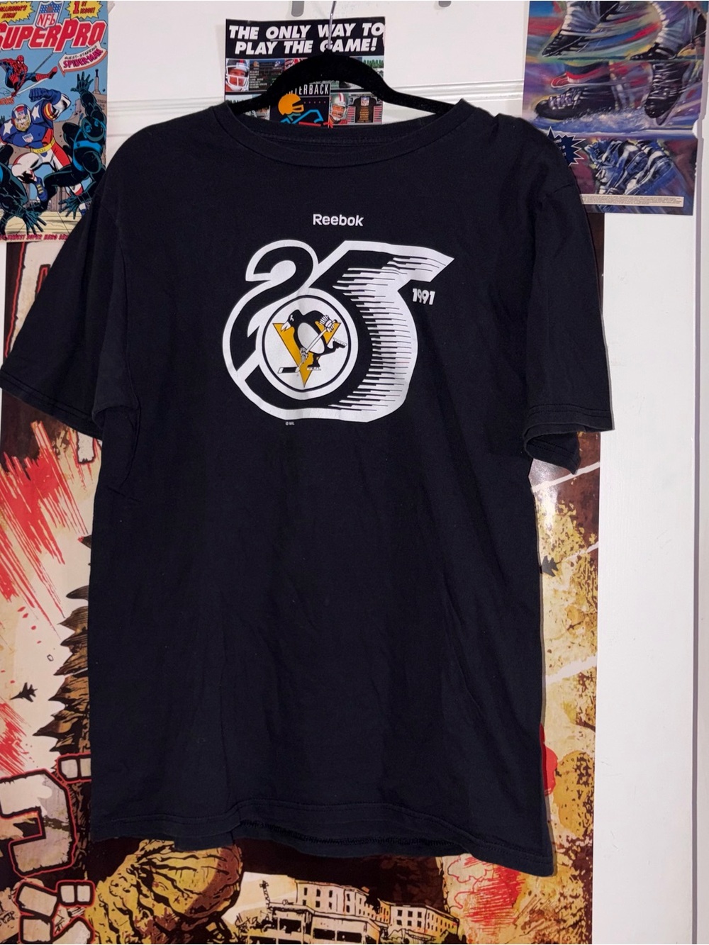 Reebok Retro-Style Pittsburgh Penguins 25 Years Logo T-Shirt